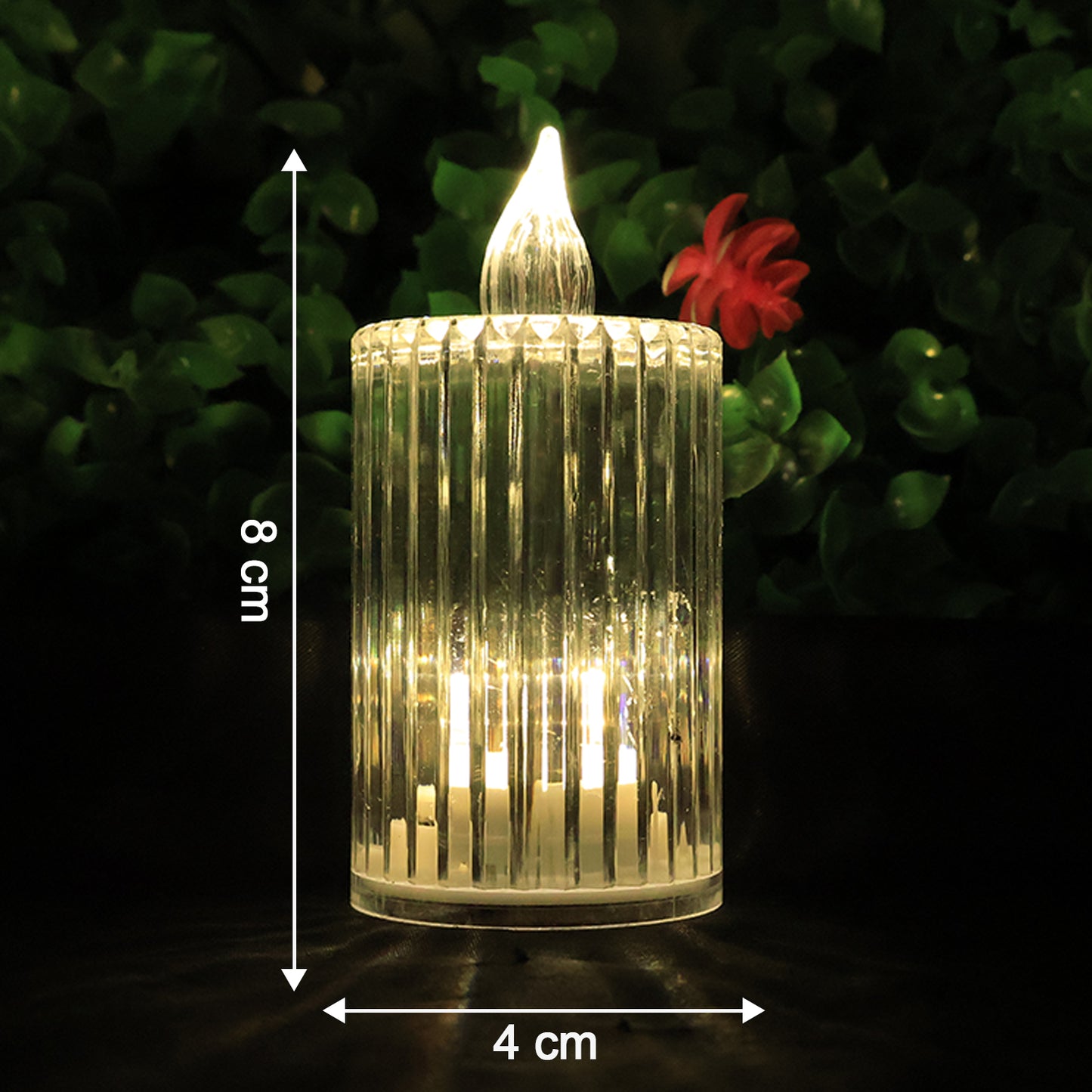 Set of 8 Wukusy premium crystal effect LED flameless candle lights for elegant home decor ambiance.