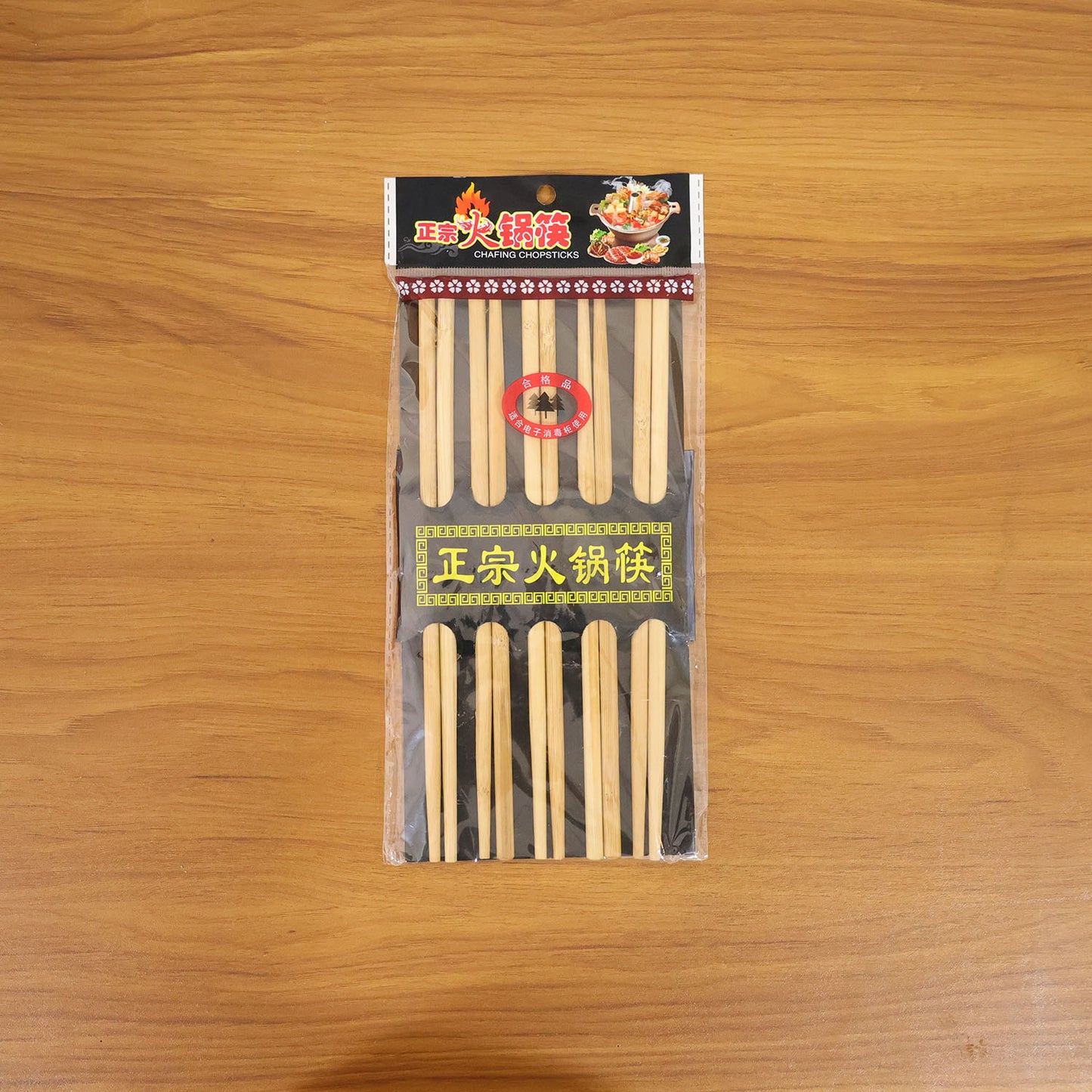 Set of 5 reusable bamboo chopsticks from Wukusy, showcasing natural bamboo texture and sleek design for eco-friendly dining