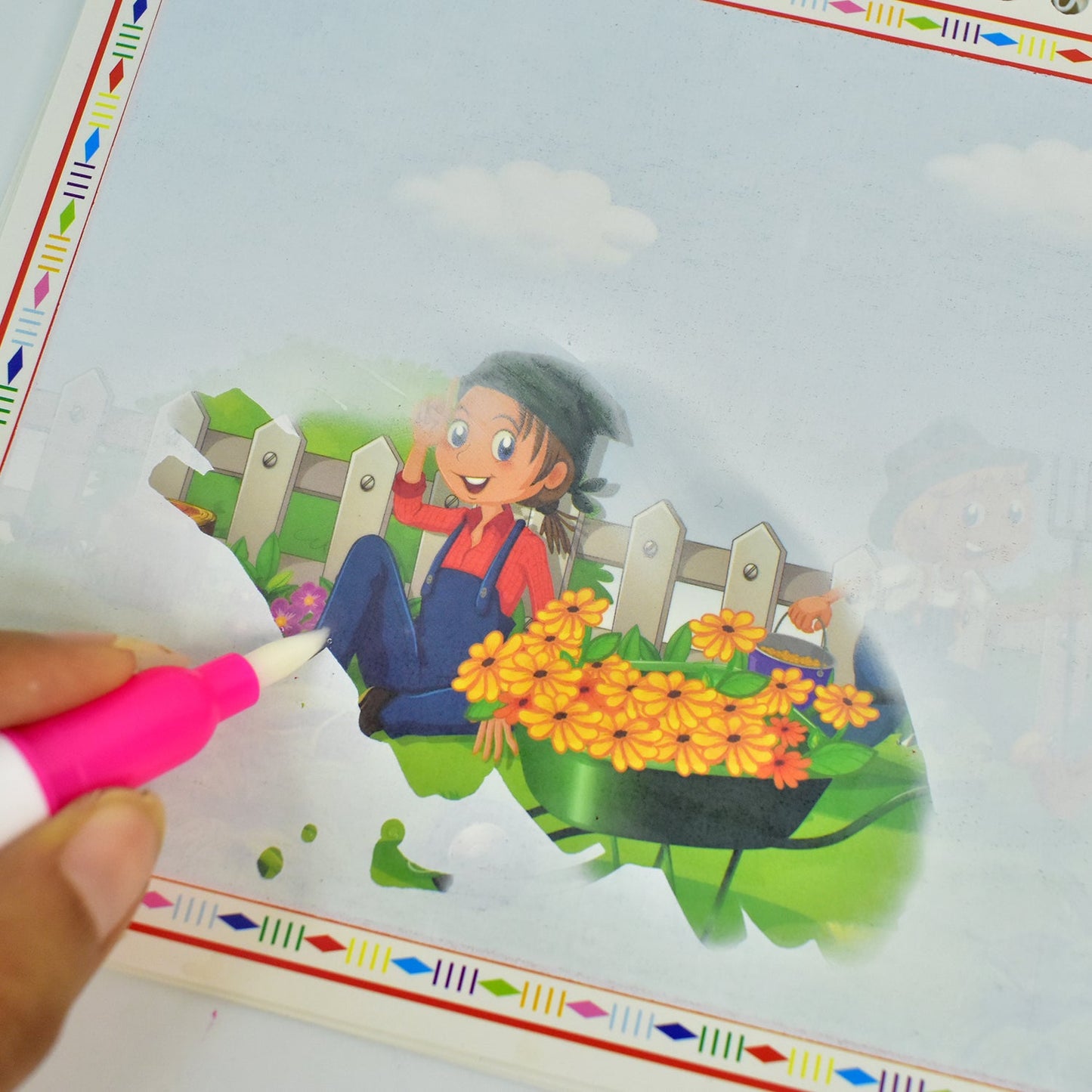 Wukusy children's drawing activity water book set with colorful pages and pen for kids to enjoy creative water-based drawing fun.