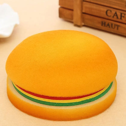 Multicolor burger-shaped notepad sticky notes by Wukusy, featuring fun mini memo pads for office use.