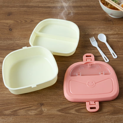 Wukusy plastic lunch box with matching water bottle set, portable food storage and drink container for school or outings