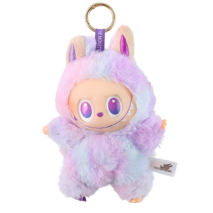 Colorful light purple plush toy cartoon keychain with hook by Wukusy, featuring a soft, light purple plush design for kids and accessories.