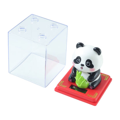 Wukusy solar-powered moving head panda showpiece with dynamic lighting and movement, perfect for decorative or display purposes.