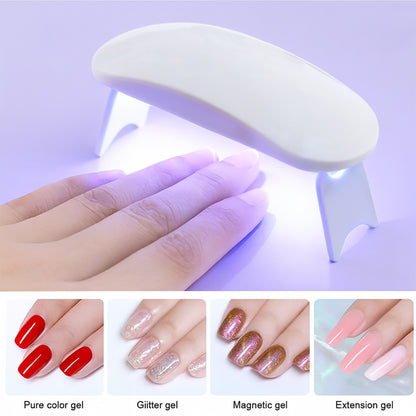 Wukusy mini portable UV LED nail lamp for gel nail polish curing, compact and lightweight for easy nail salon use.