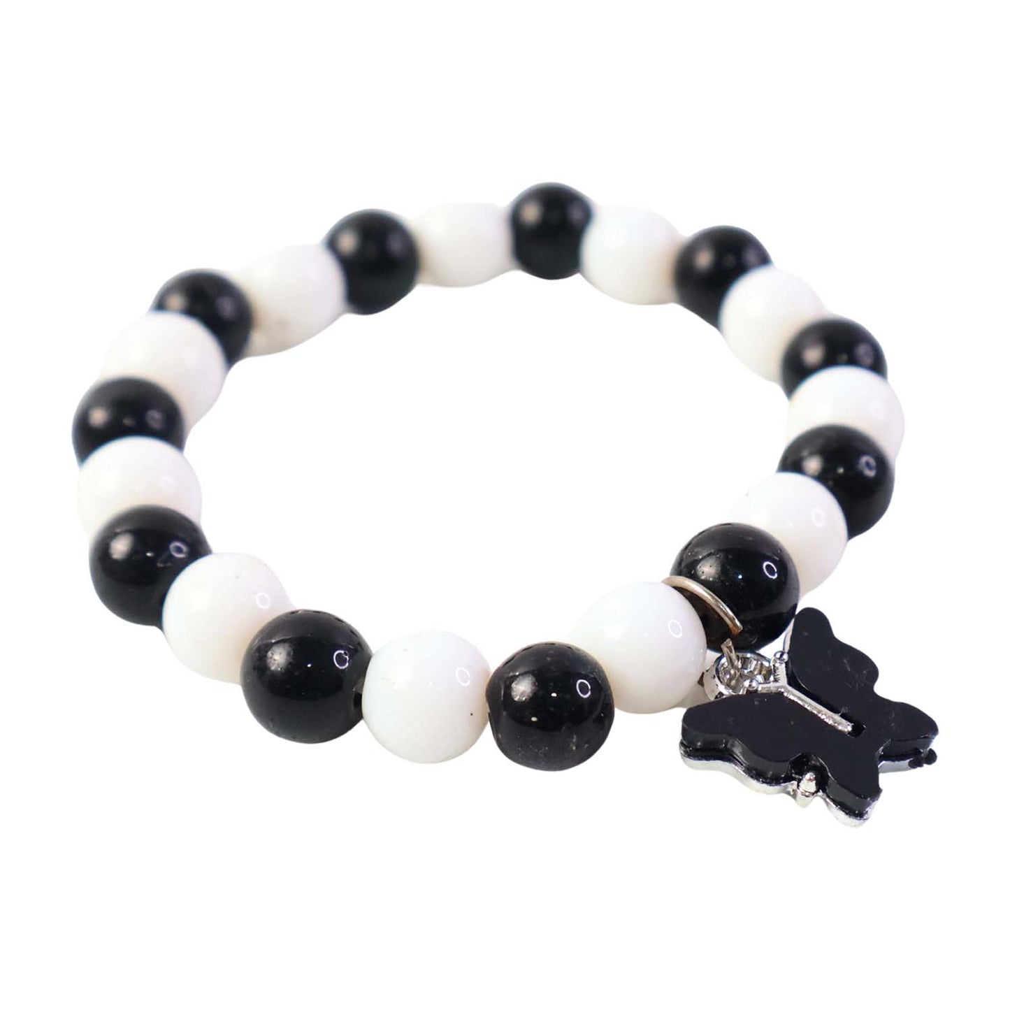 Elegant black and white fancy bracelet by Wukusy featuring intricate design and stylish accents on a neutral background.