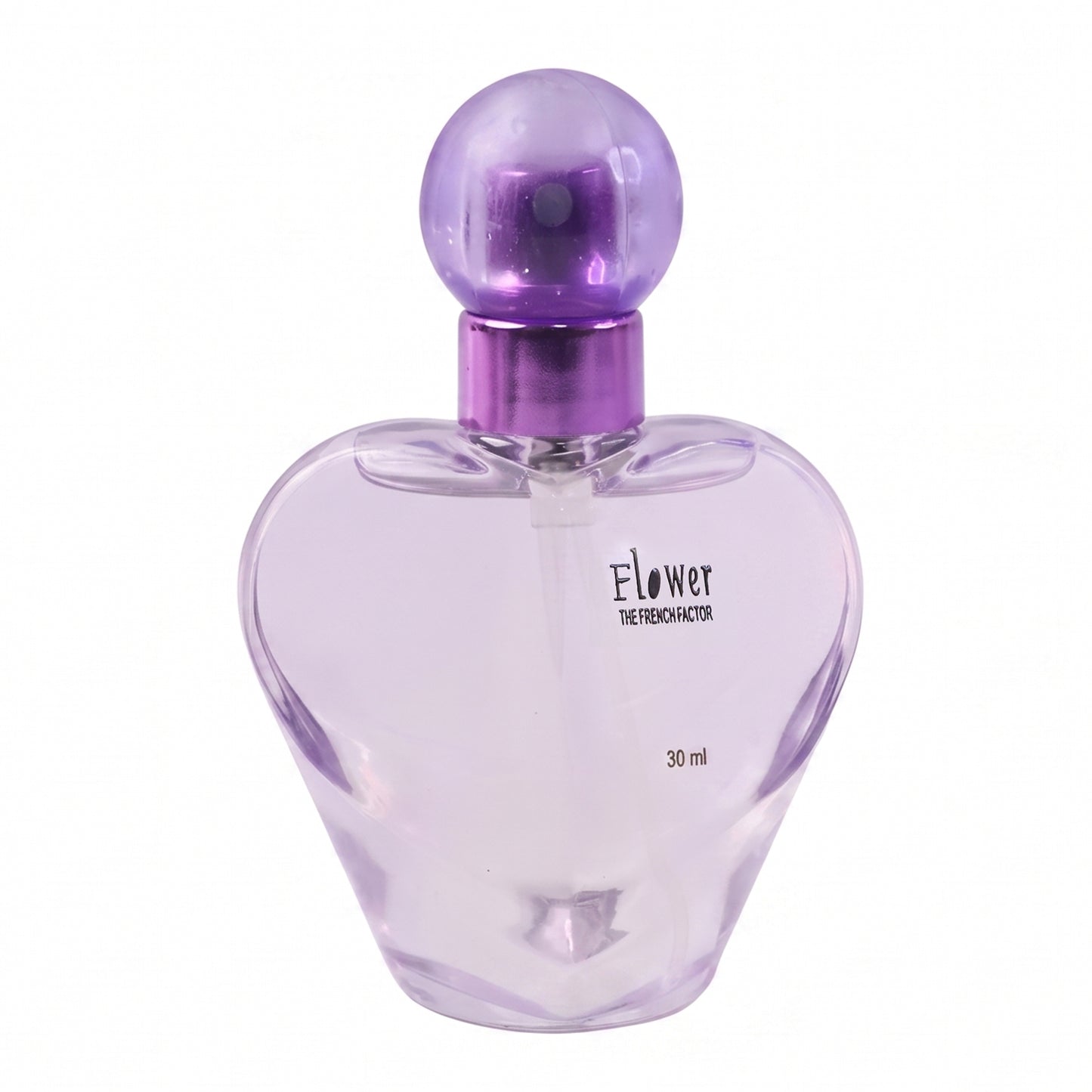 Flower Paris Heart-shaped Eau De Perfume bottle by Wukusy, featuring a pink flower design in a 30ml glass container.