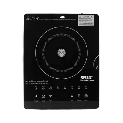 Wukusy Orbit Touch Control Induction Cooker with multiple cooking zones and 2000W power, black surface with digital controls.