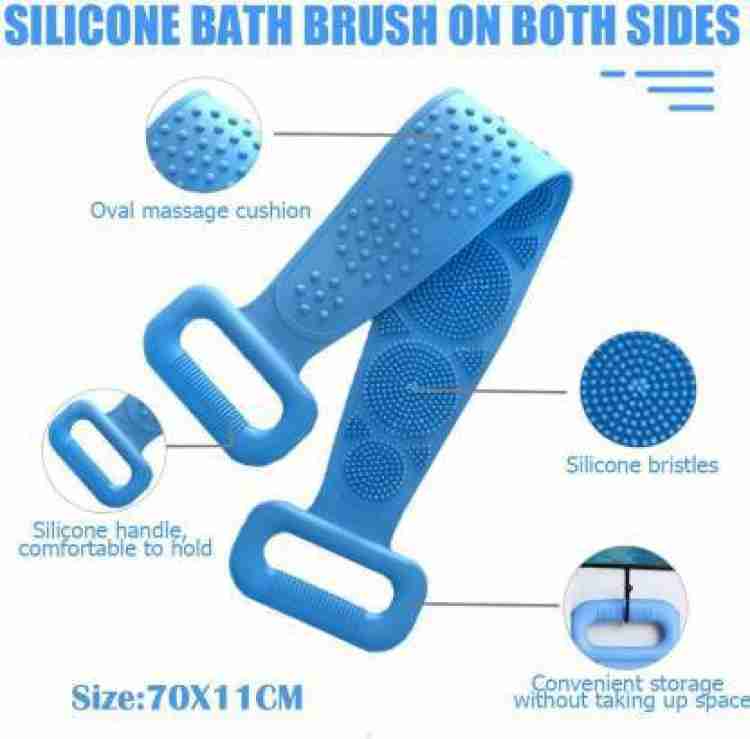 Wukusy 7275 silicone body back scrubber with double-sided design for deep skin cleaning and exfoliation during bathing.