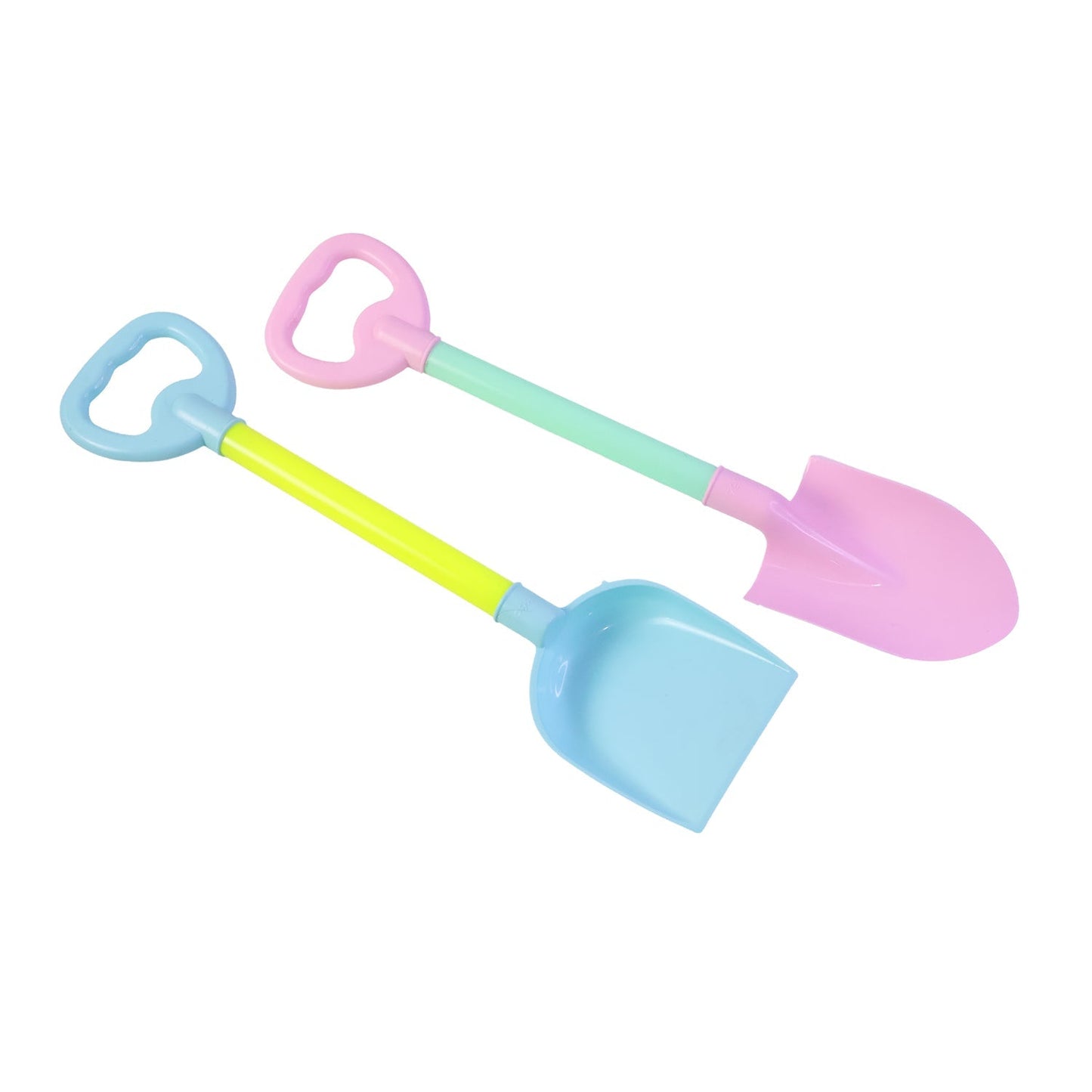 Wukusy kids beach sand shovel toy set with two plastic digging tools for sand play, ideal for outdoor beach activities.