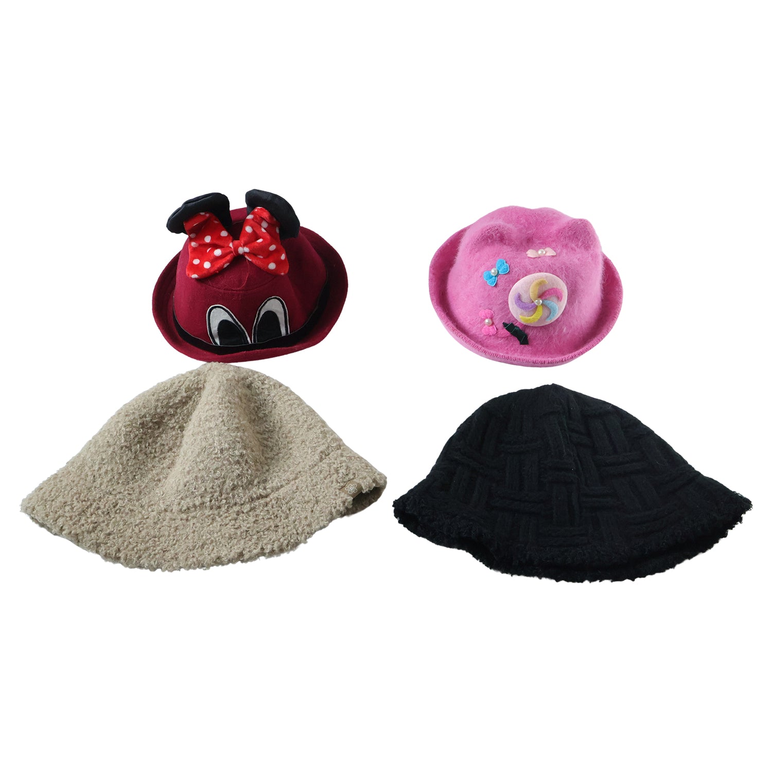 Wukusy bucket style cap for men, women, and kids in winter and summer, shown in gray with wide brim and casual design.