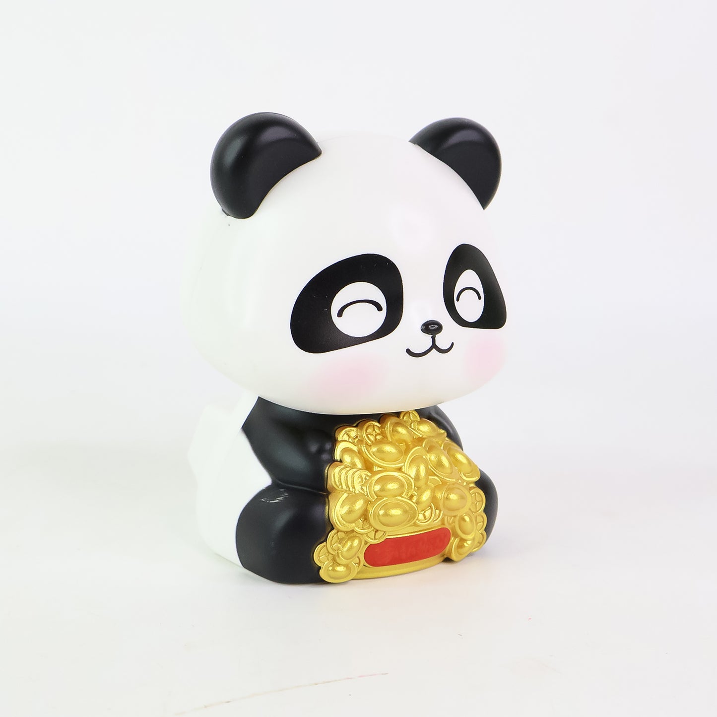 Solar-powered panda head statue for car decoration, Wukusy home improvement creative moving head panda ornament.
