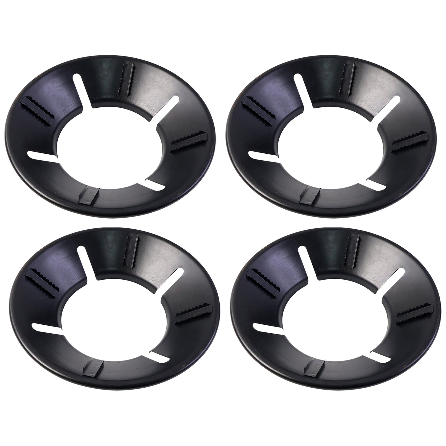 Wukusy gas stove flame protector rings, 25x25 cm, set of 4, heat-resistant aluminum rings for stove safety and protection