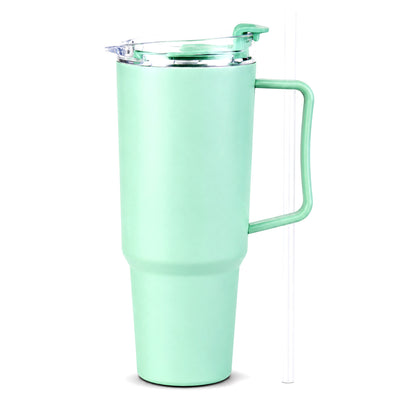 Wukusy Toony Tumbler 1800ml plastic travel sipper with handle, straw, and lid, featuring colorful cartoon design.