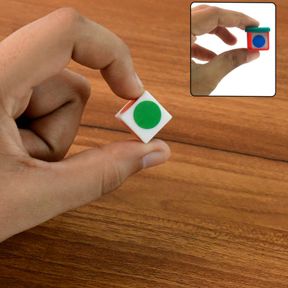 Wukusy Magic Colour Vision Dice Trick Toy set featuring colorful plastic dice for performing magic illusions and tricks.