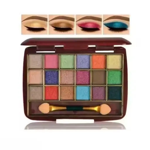 Ekom 18-color eyeshadow and makeup brush set with multi-shade eyeshadows and brushes for versatile eye makeup application