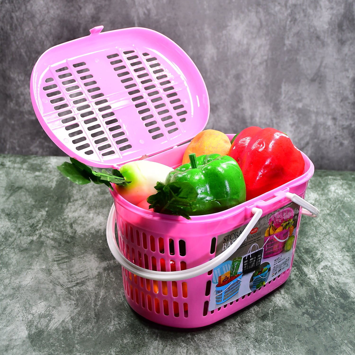Wukusy 2924 multipurpose basket for home, kitchen, picnic, or storage, featuring a small, versatile design with woven handle details.