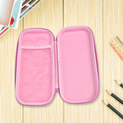 Wukusy 3D cartoon zipper compass box pencil case, colorful office pencil storage with zipper closure, featuring a fun cartoon design.