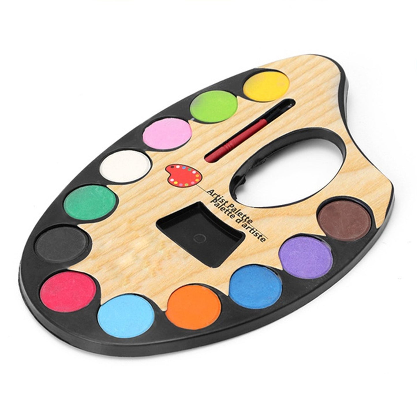 Wukusy 4653 non-toxic watercolor set for sketch and painting, featuring colorful paints and brushes for creative art projects.