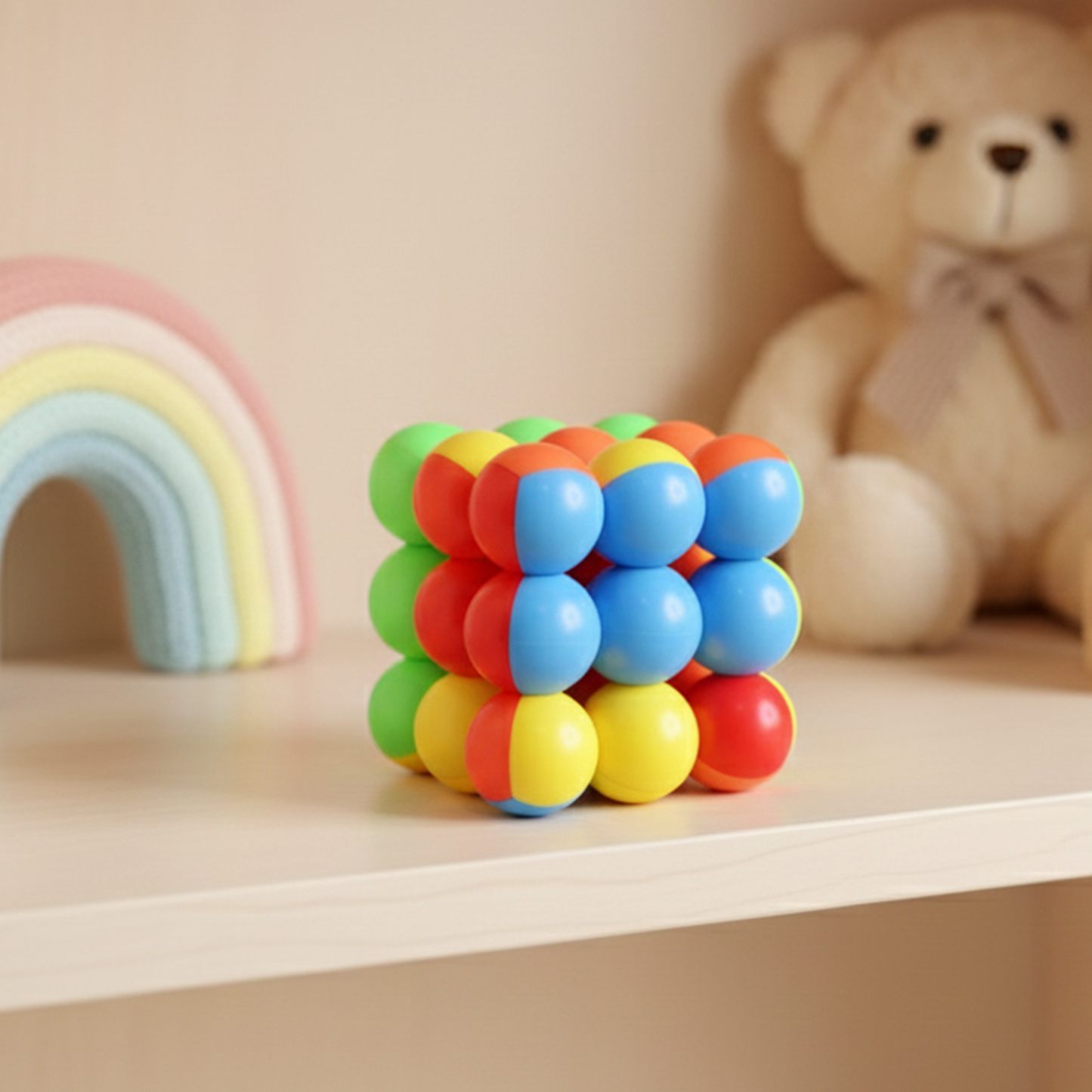 Colorful Speed Ball Cube toy by Wukusy, a vibrant puzzle cube designed for fun and mental challenge.