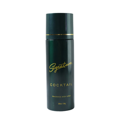 Wukusy Signature Cocktail deodorant body spray 200ml bottle with sleek design and spray nozzle, ready for freshening up.
