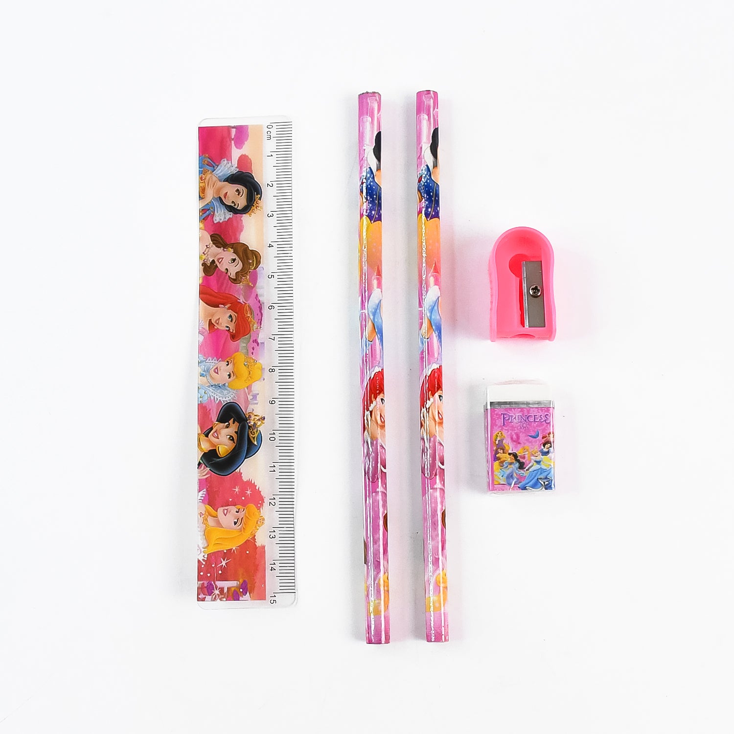Wukusy 4643 Mix Design Cartoon Wooden Pencil Set with five colorful pencils, ideal for school stationery and kids' educational use