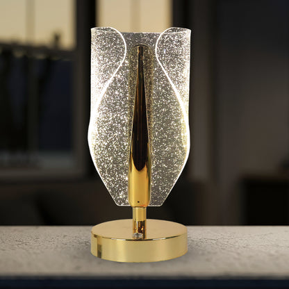 Wukusy luxury crystal table lamp with USB charging port, elegant home decor light with a crystal base and modern design