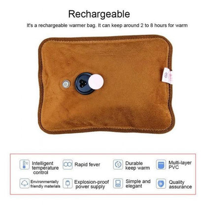 Wukusy heating bag and heating pad for pain relief in joints, muscles, and soft tissues, shown in use on a soft surface.