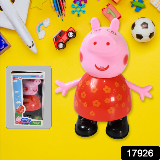 Wukusy pig children’s pretend play toy with movable hands and legs, soft rubber material, suitable for kids’ imaginative play.