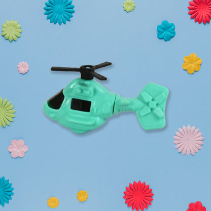 Wukusy 1929 small DIY helicopter toy for kids with rotating tail and wings, suitable for imaginative play and building fun.
