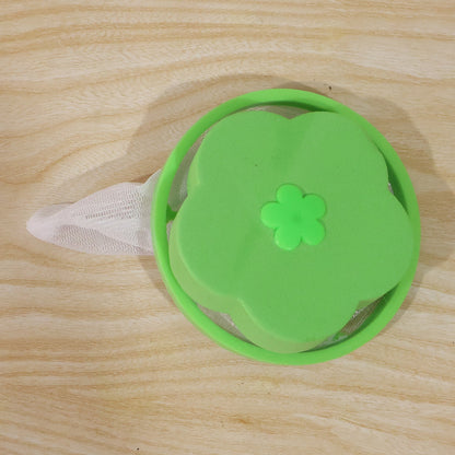 Wukusy reusable mesh flower filter for washing machines, floating hair lint catcher with mesh design for trapping debris.