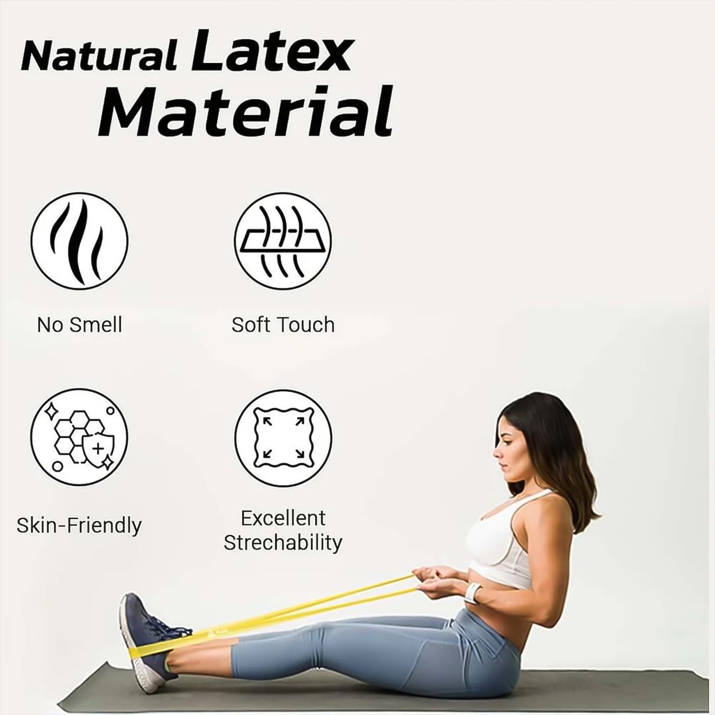Wukusy high-strength resistance loop band, 2080x22 mm, shown lying flat on a white background for exercise and strength training.