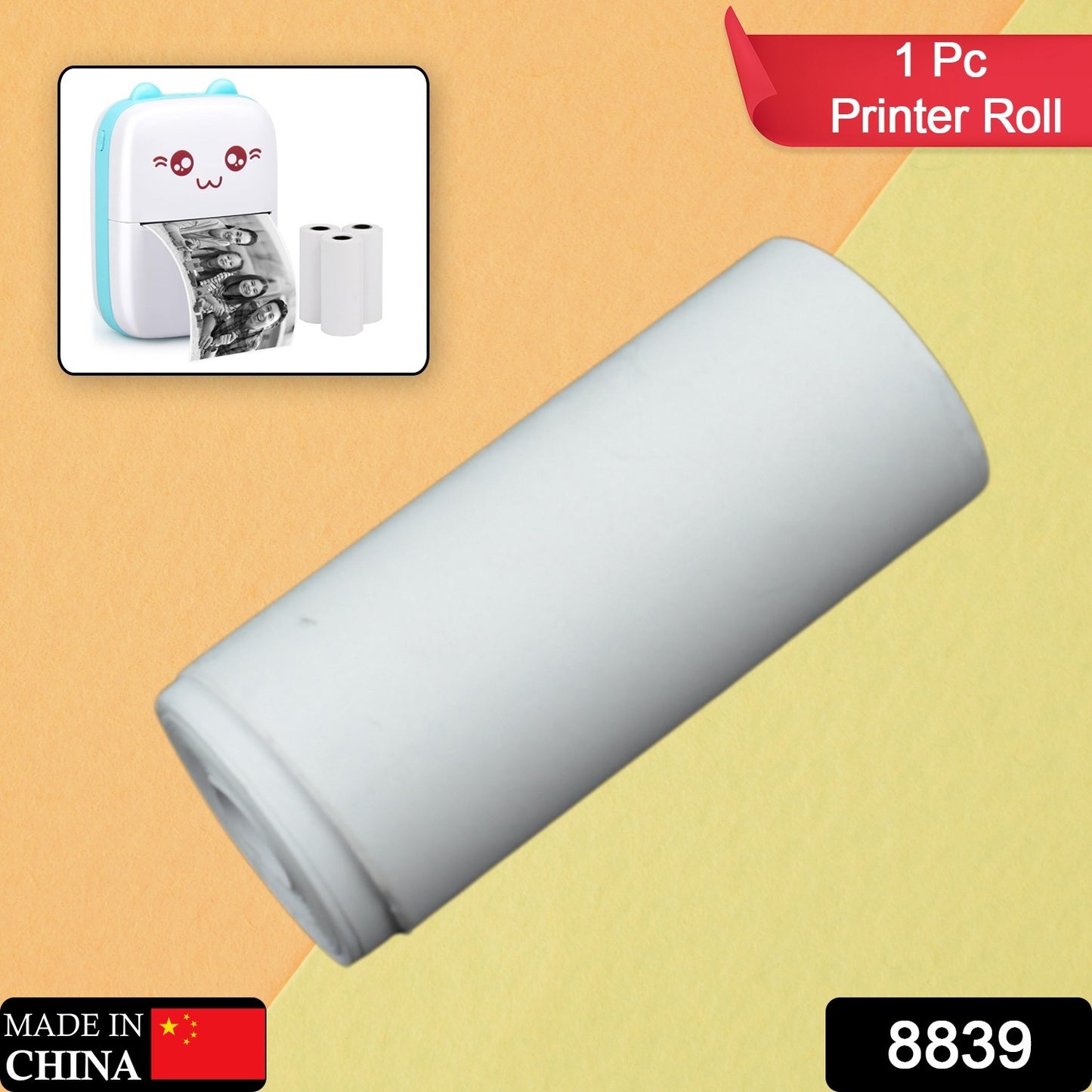 Wukusy small thermal printer paper roll with aging-resistant, fast color rendering for portable travel printing.