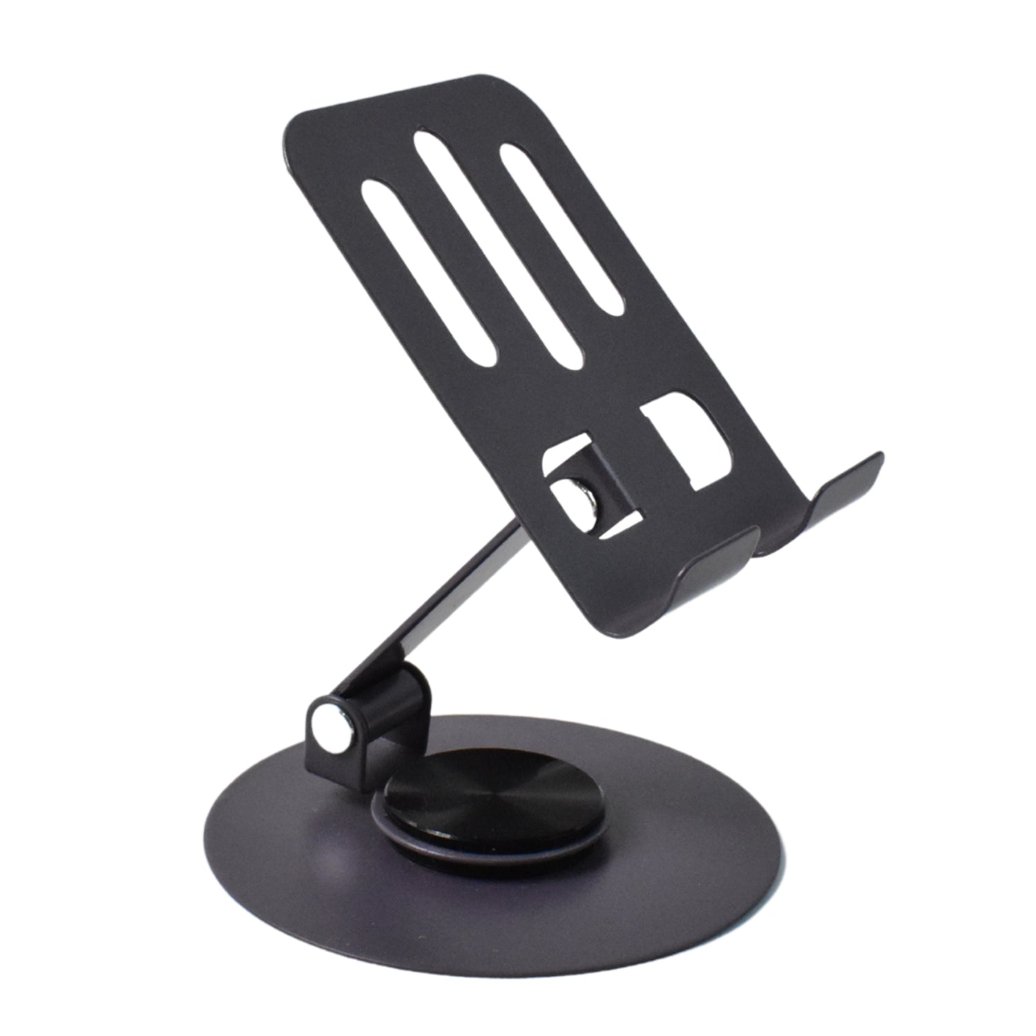 Foldable metal mobile stand by Wukusy, lightweight and adjustable for holding smartphones securely during use or viewing.