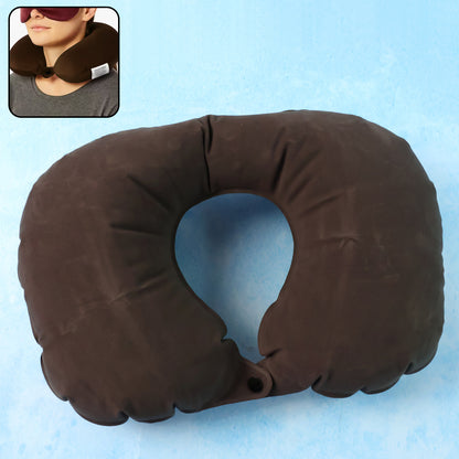 Wukusy inflatable U-shaped travel neck pillow for automotive use, providing neck support during journeys.