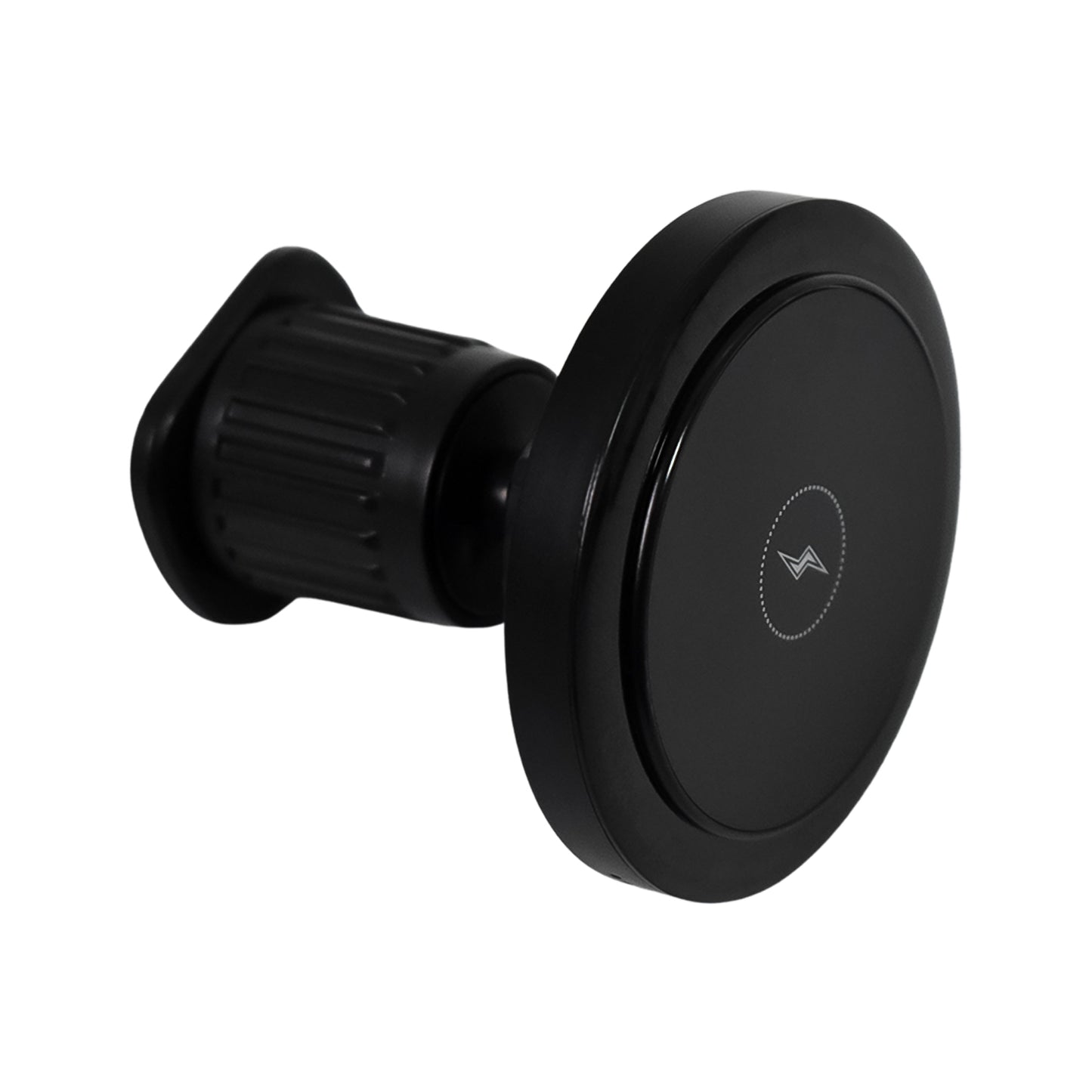 Wukusy magnetic phone mount wireless charger with music reactive lights, holding a smartphone in a car dashboard setup.