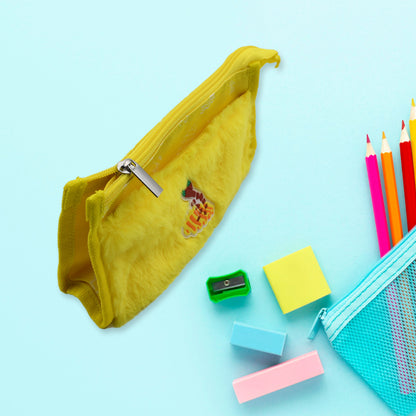 Wukusy 7046 smart design double pocket washable pencil pouch with zipper, large capacity for school or travel stationery.