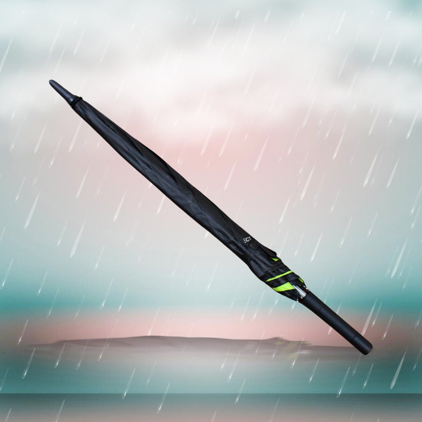 Wukusy sun umbrella with built-in fan and power bank, designed for summer outdoor shade and cooling comfort.