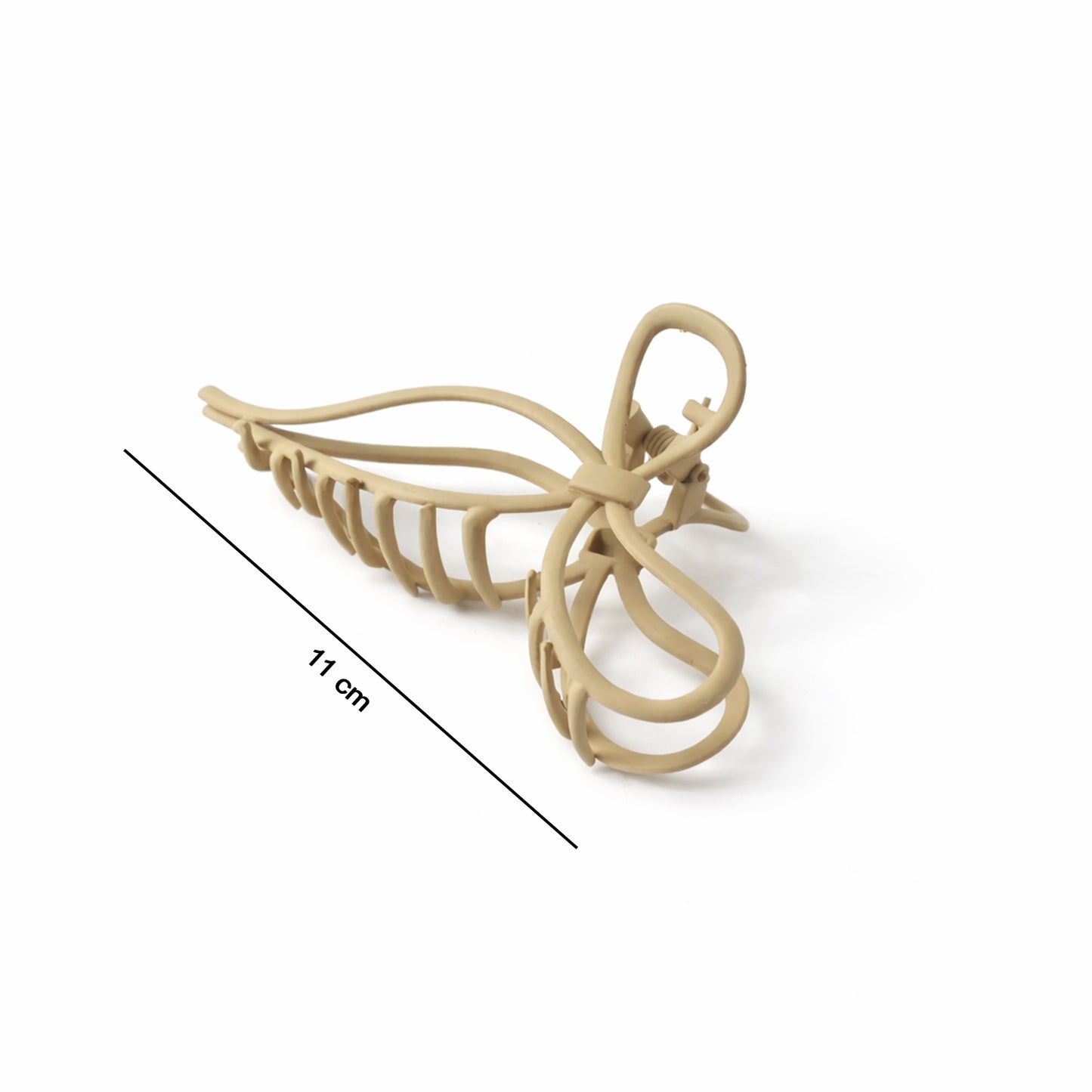 Wukusy minimalist matte finish hair claw clip for women, elegant and simple hair accessory, shown in a natural pose.