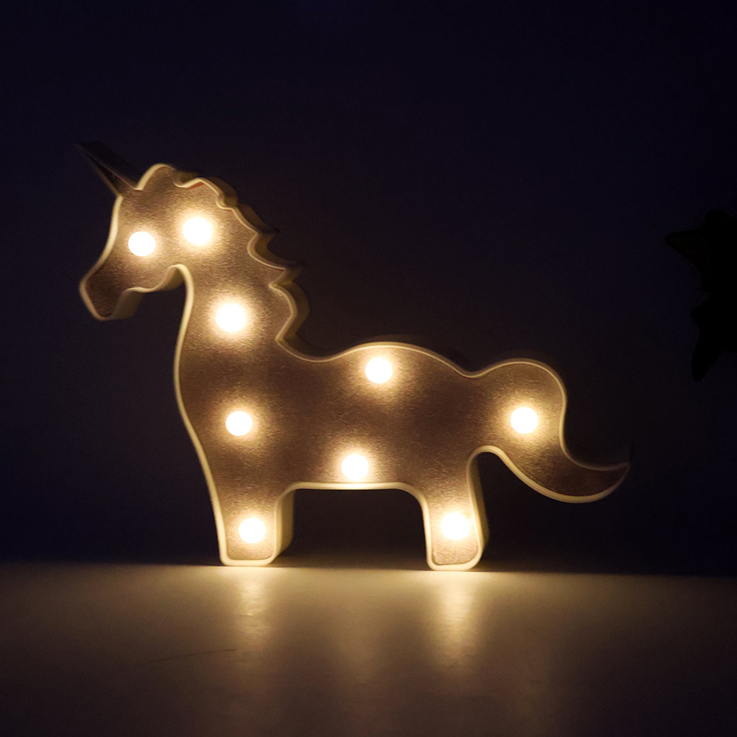 Wukusy magical unicorn shaped LED night light for home decor, featuring a cute unicorn design with soft glowing illumination.