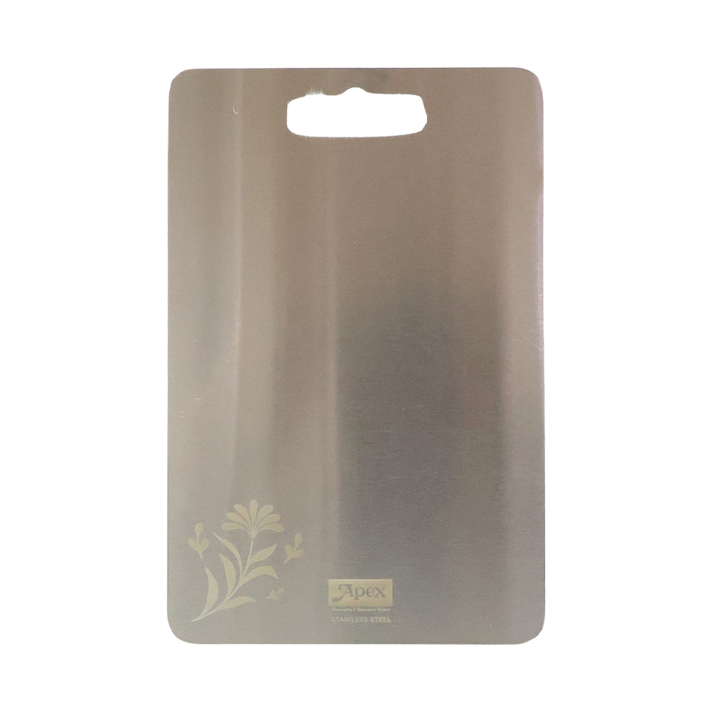 Wukusy Apex large stainless steel multipurpose chopping and cutting board, 260x360mm, used for food prep in home and kitchen settings.