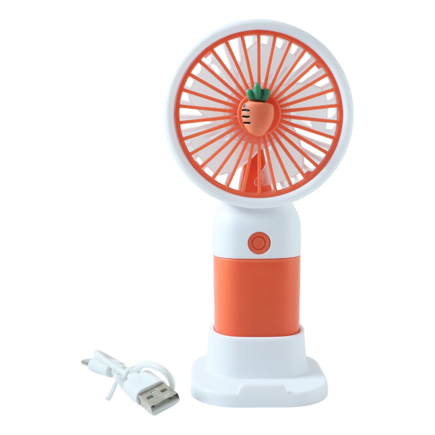 Wukusy rechargeable mini handheld fan displaying a compact, portable fan with a sleek design and adjustable settings.