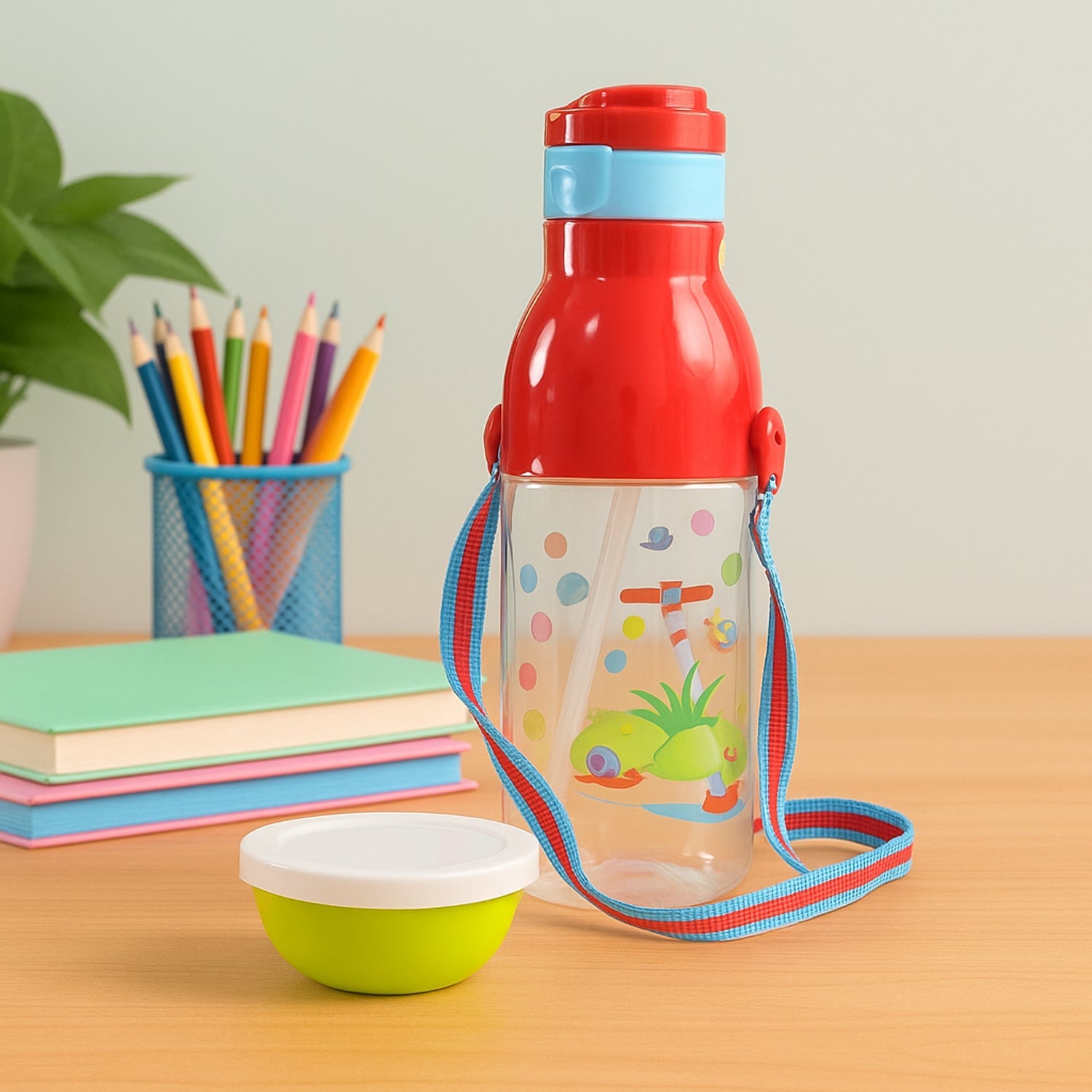 Wukusy 800ml transparent plastic sports water bottle with Dori straw, leak-proof, BPA-free, ideal for kids, school, gym, and outdoor use.