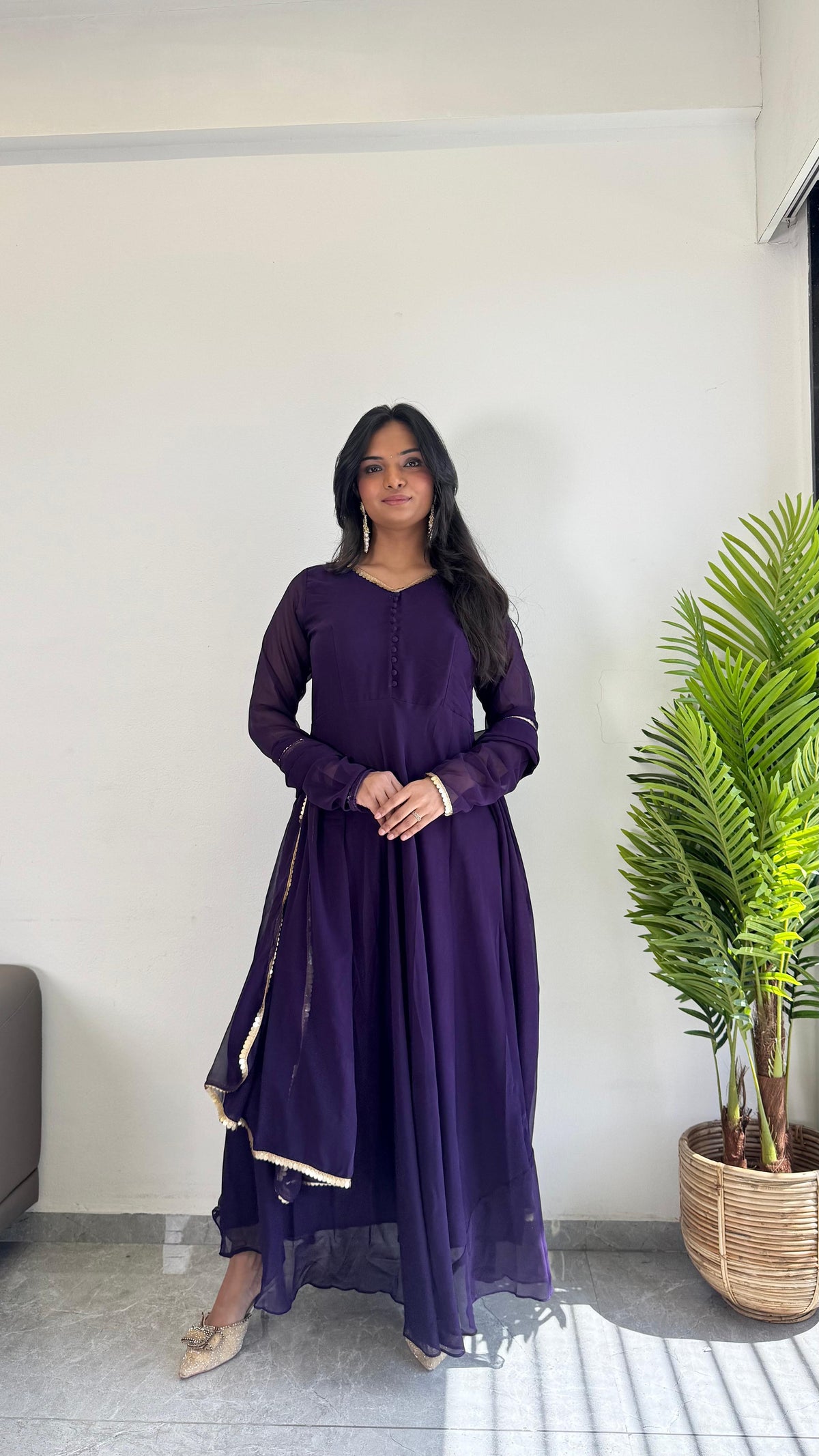 Elegant white organza kurti with intricate embroidery paired with matching dupatta from Drpshippr's Women's Collection.