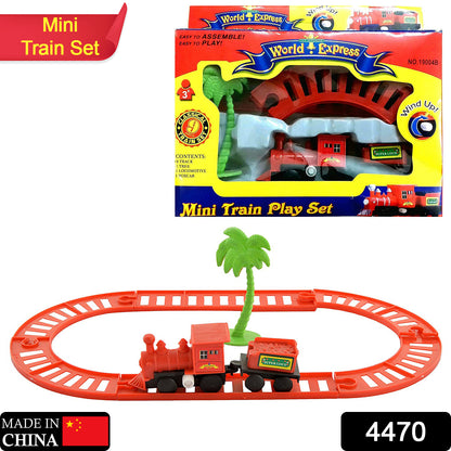 Wukusy 4470 World Express Mini Train Play Set for kids with colorful train cars and tracks, designed for imaginative play.