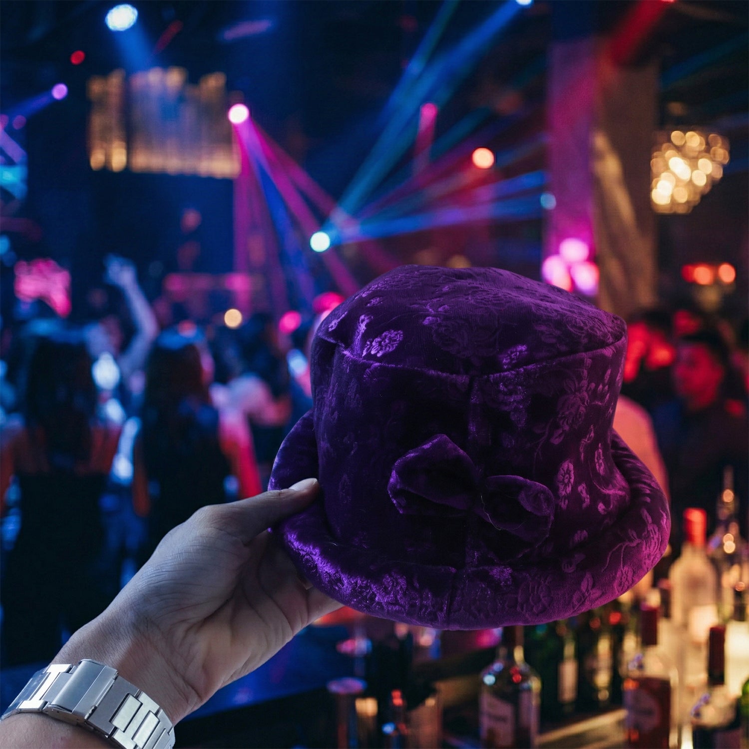Wukusy premium velvet designer bucket hat for women in deep burgundy with a wide brim and stylish stitching detail.