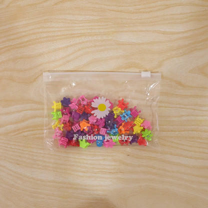 Set of colorful mini Wukusy hair claw clips featuring vibrant, small hair accessories for stylish hair styling.
