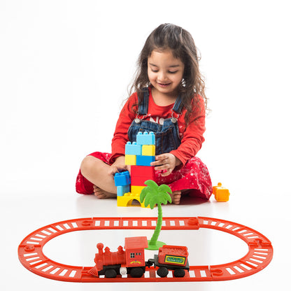 Wukusy 4470 World Express Mini Train Play Set for kids, colorful toy train with tracks and accessories included.