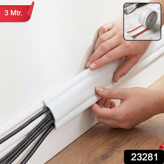 Wukusy adhesive cable protector and cord cover, 3-meter floor wall wire hider for hiding and protecting electrical cables.