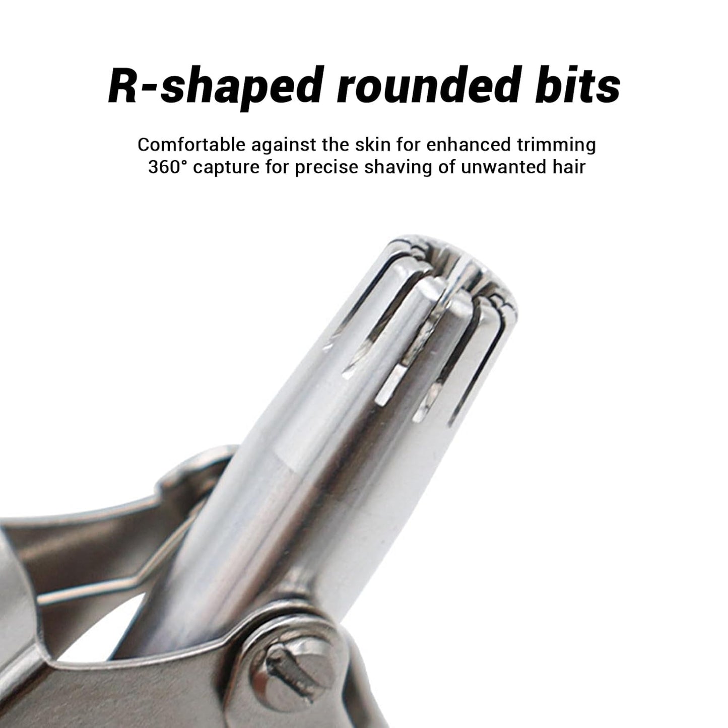 Wukusy stainless steel painless nose hair remover, compact health and beauty tool for safe and easy nose hair trimming.