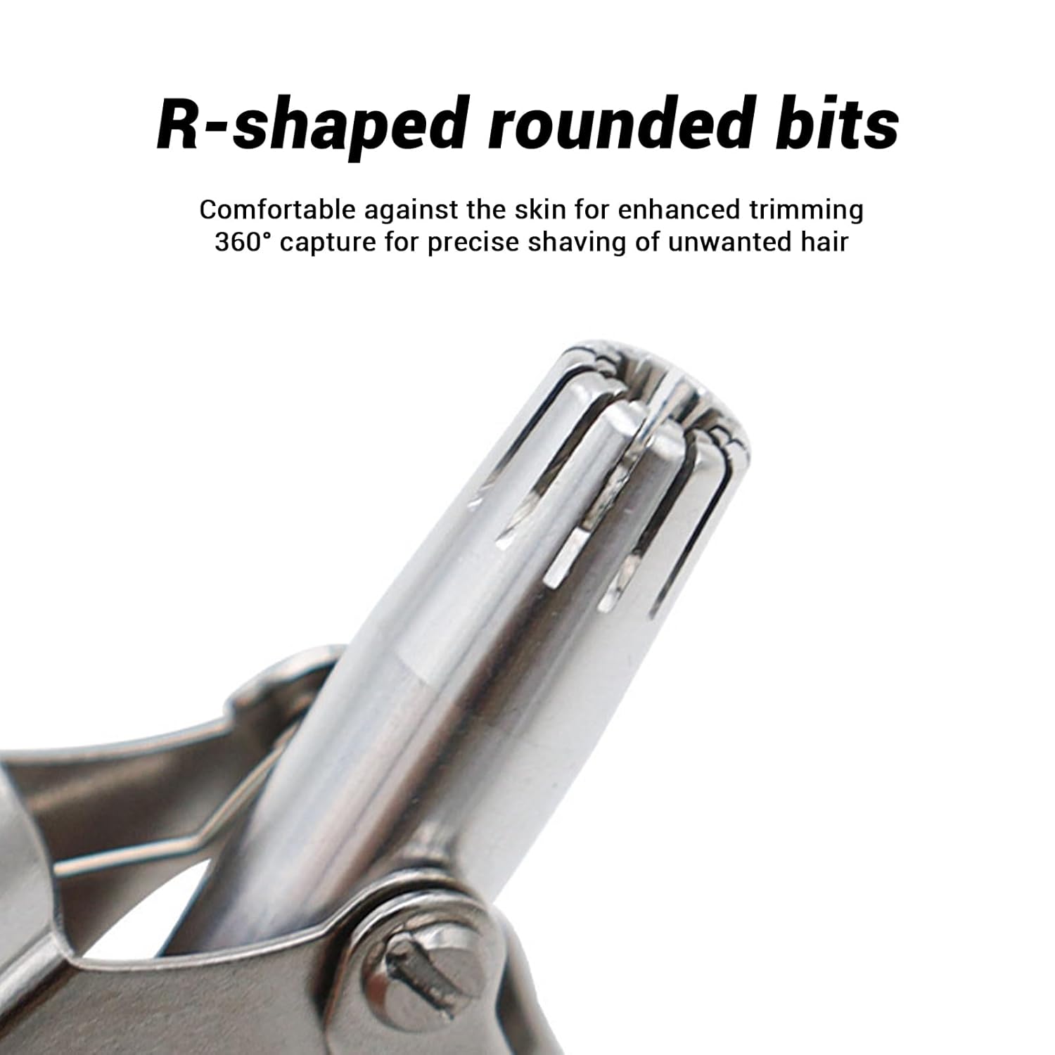 Wukusy stainless steel painless nose hair remover, compact health and beauty tool for safe and easy nose hair trimming.